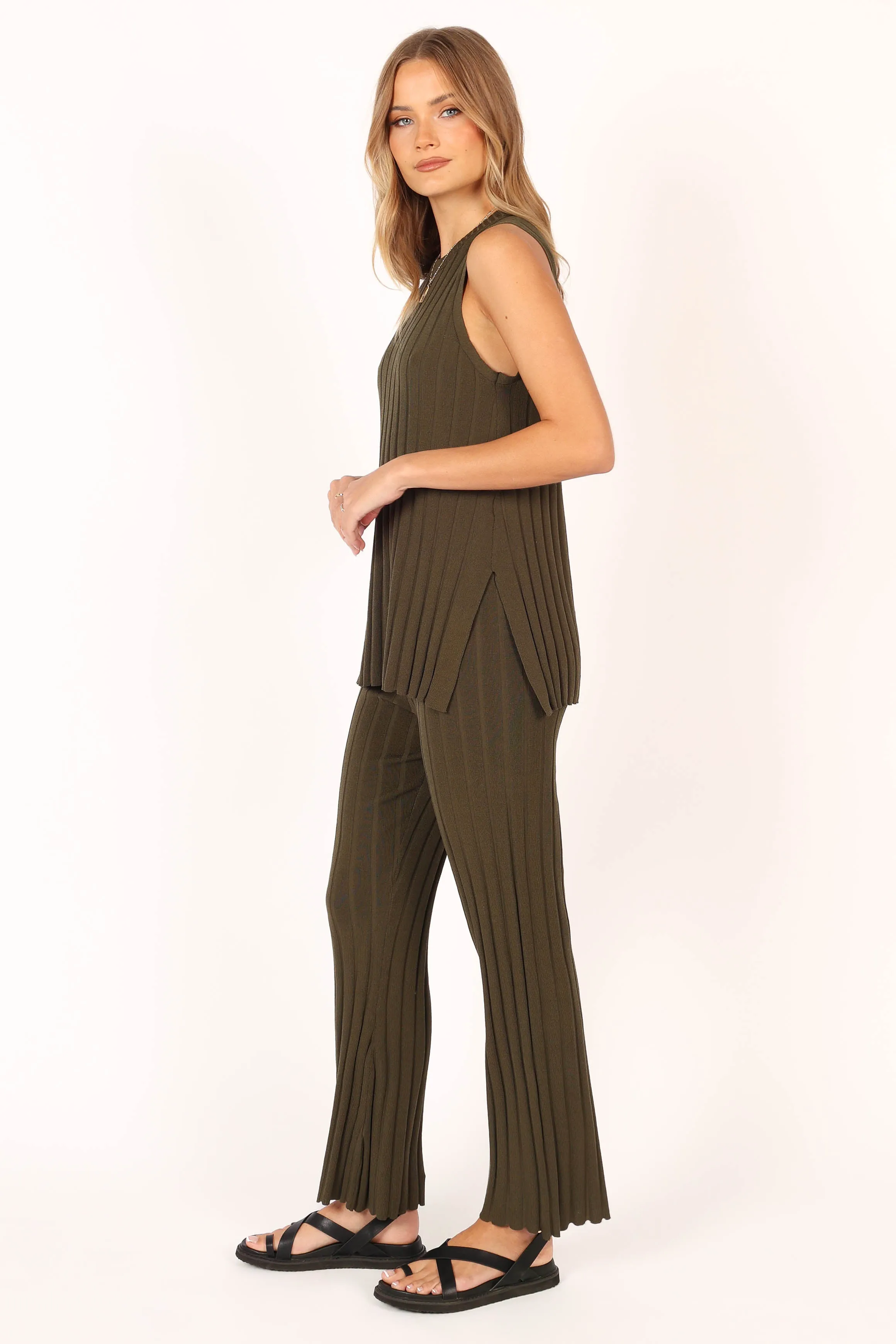 Agnes Knit Pant - Khaki