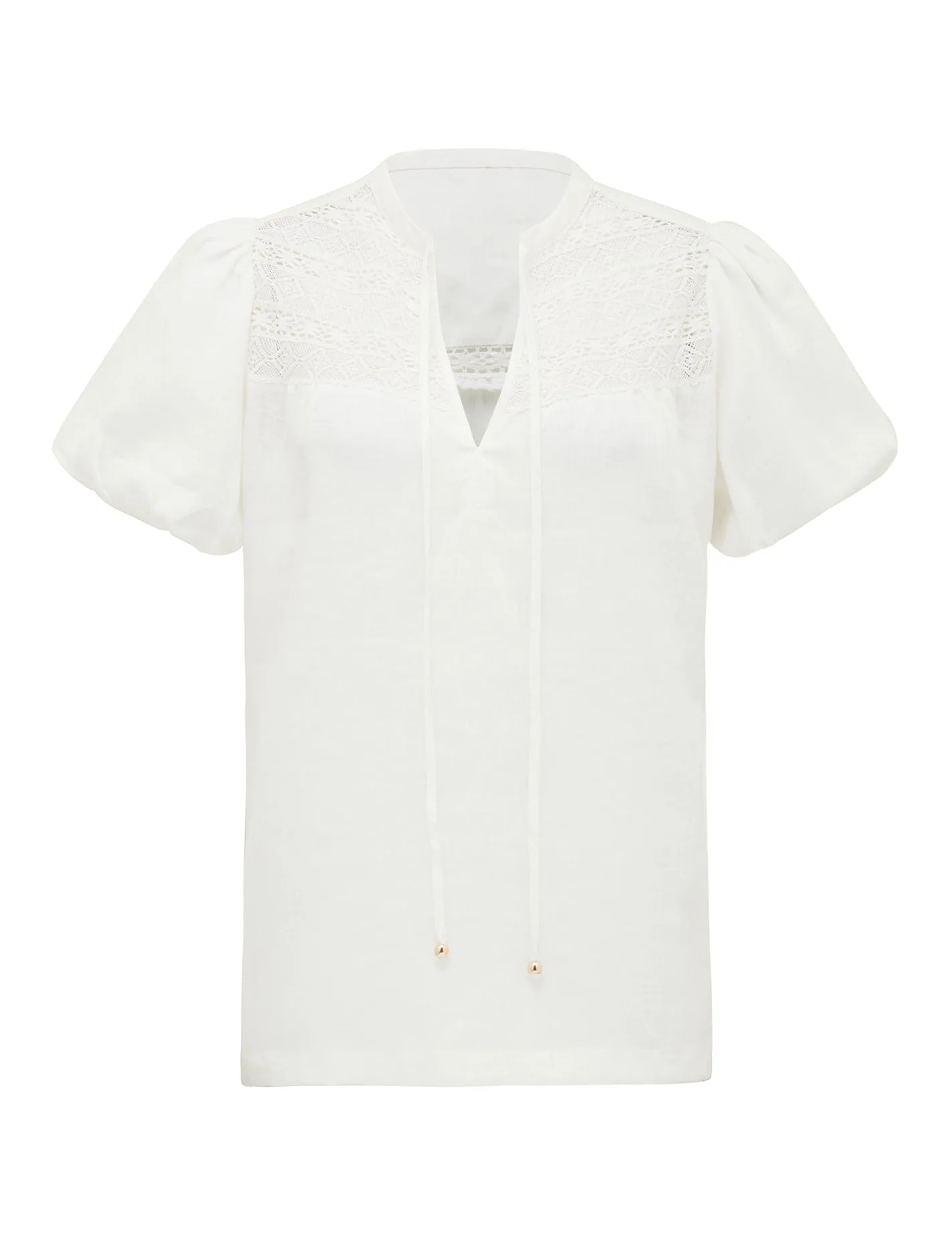 Aida Chevron Linen Top