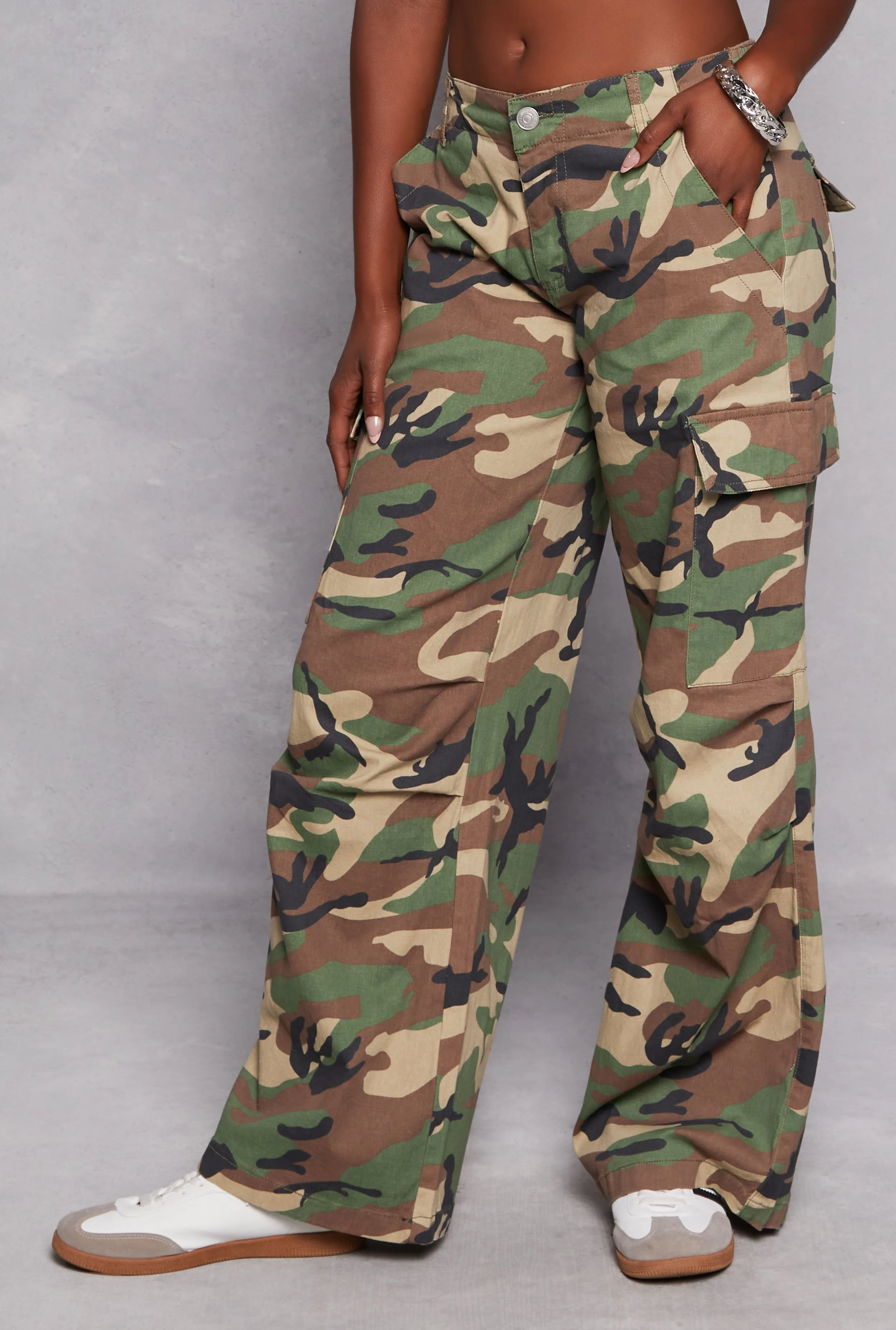 Almost Famous Camouflage Wide Leg Cargo Pants