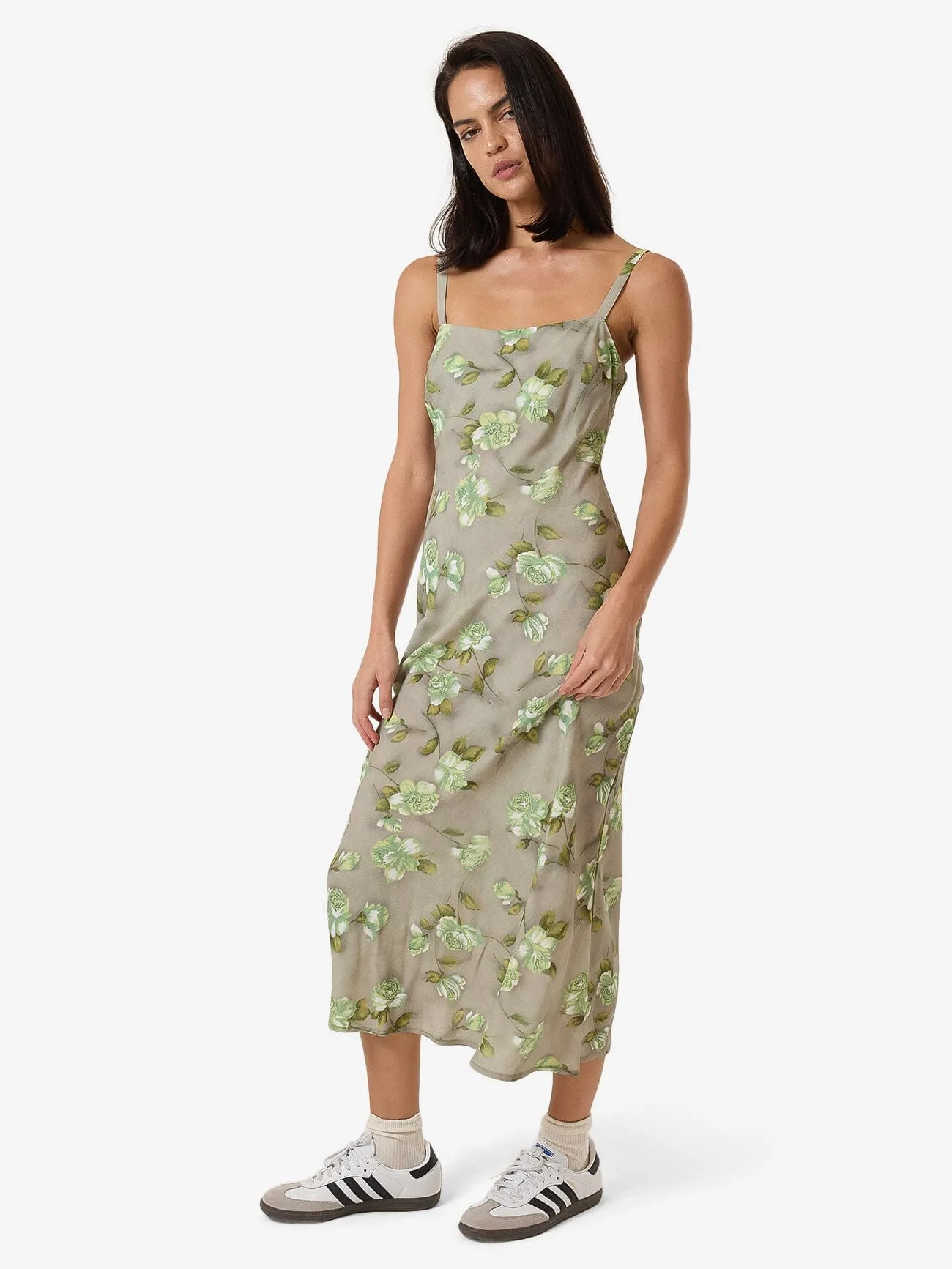 Amoroso Bias Dress - Silver Ash