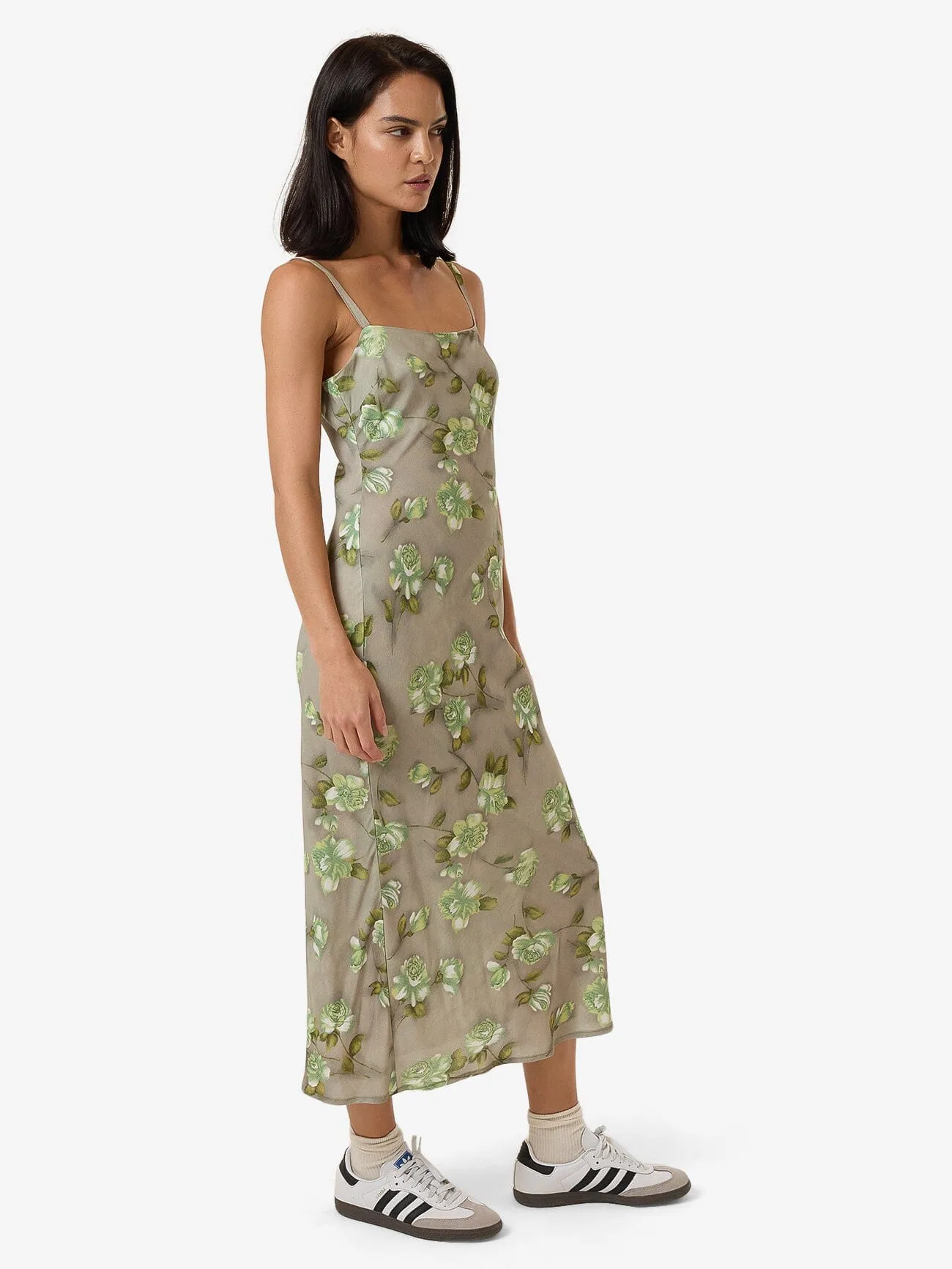 Amoroso Bias Dress - Silver Ash