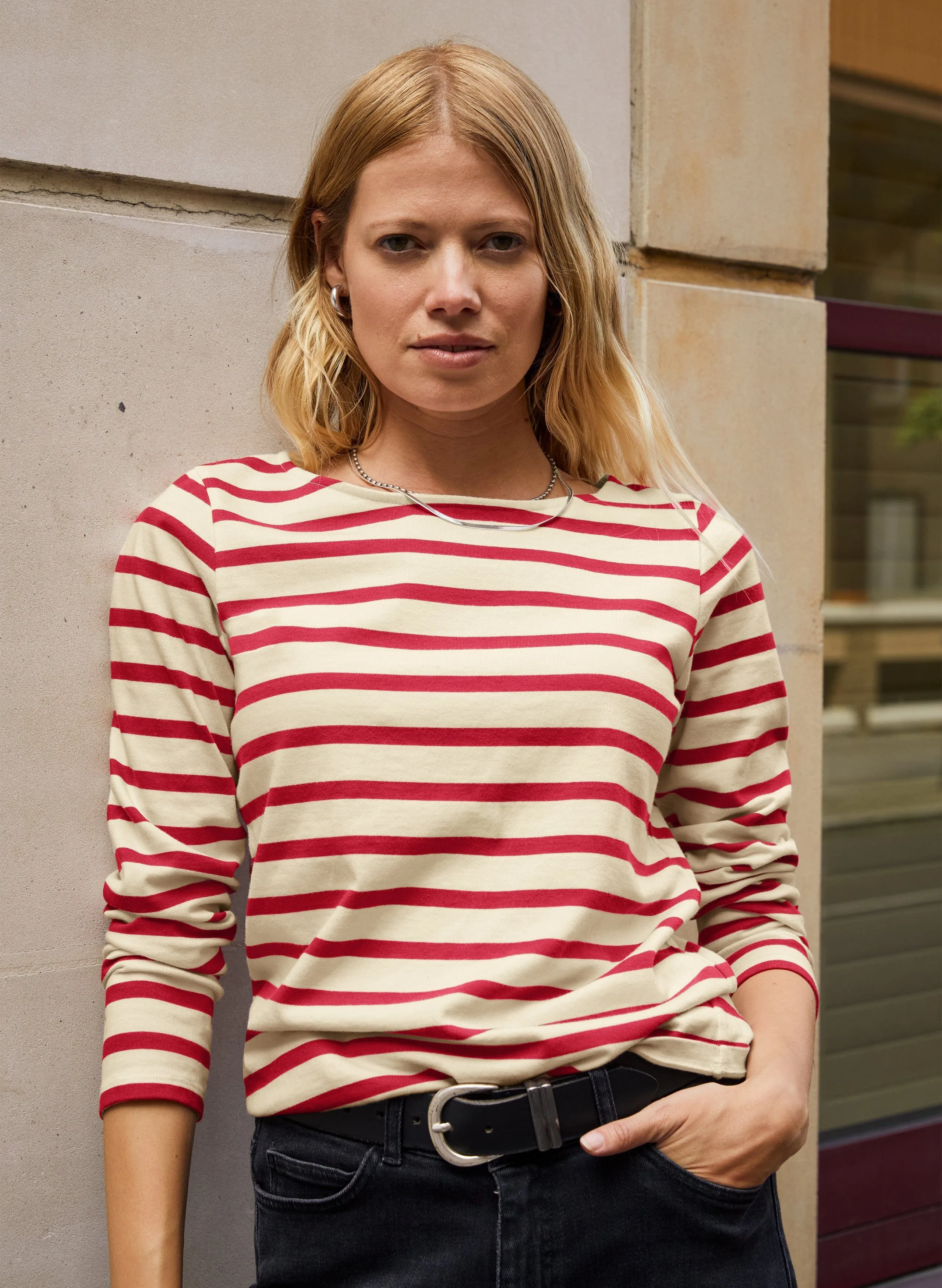 Ashley Organic Cotton Top | Red Stripe