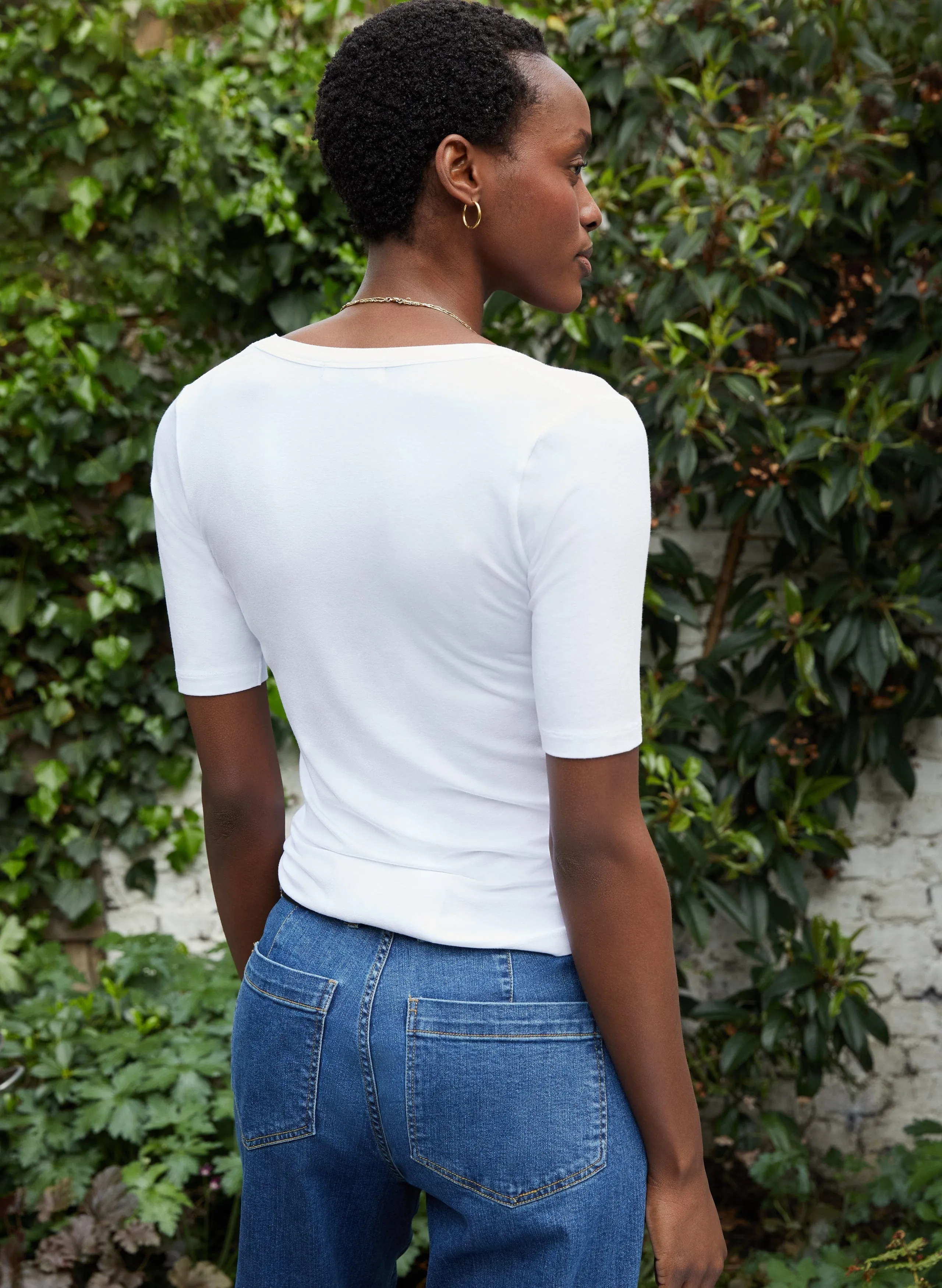 Baukjen Essential LENZING™ ECOVERO™ Scoop Top | Pure White