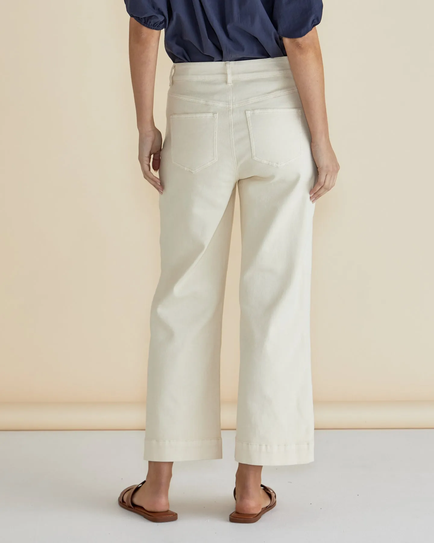 Betty Basics Willow Wide Leg Jean Off White