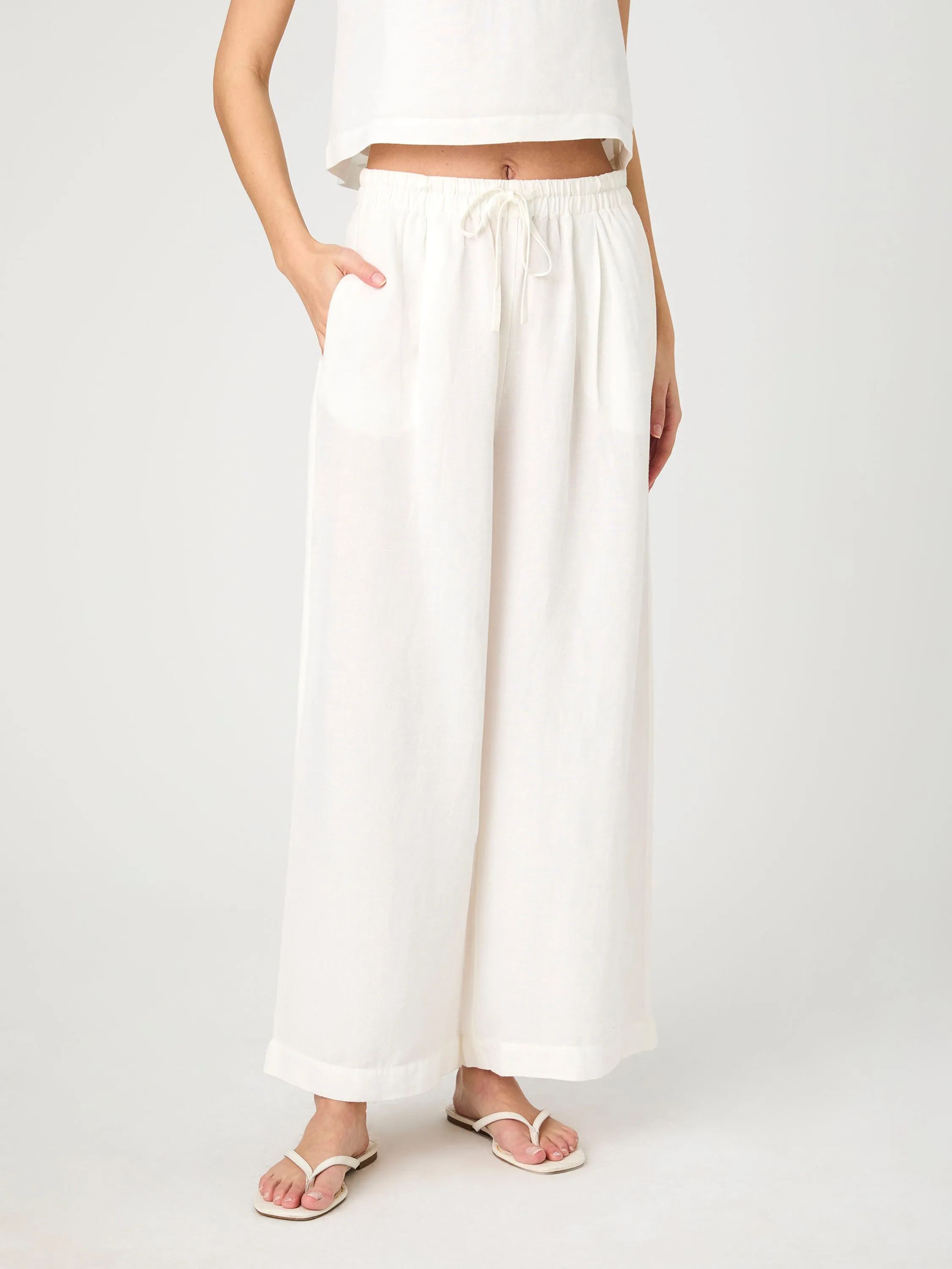Birdie Linen Wide Leg Trouser