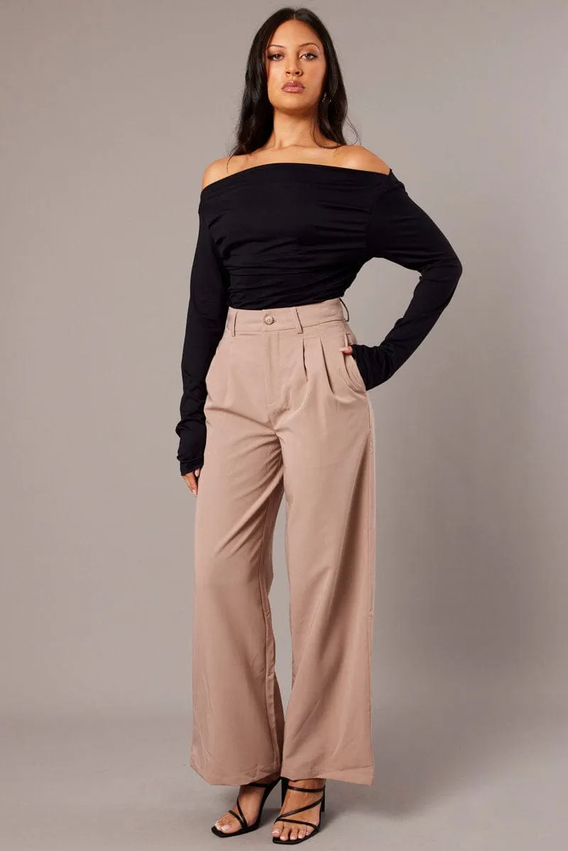 Black Asymmetric Top Long Sleeve