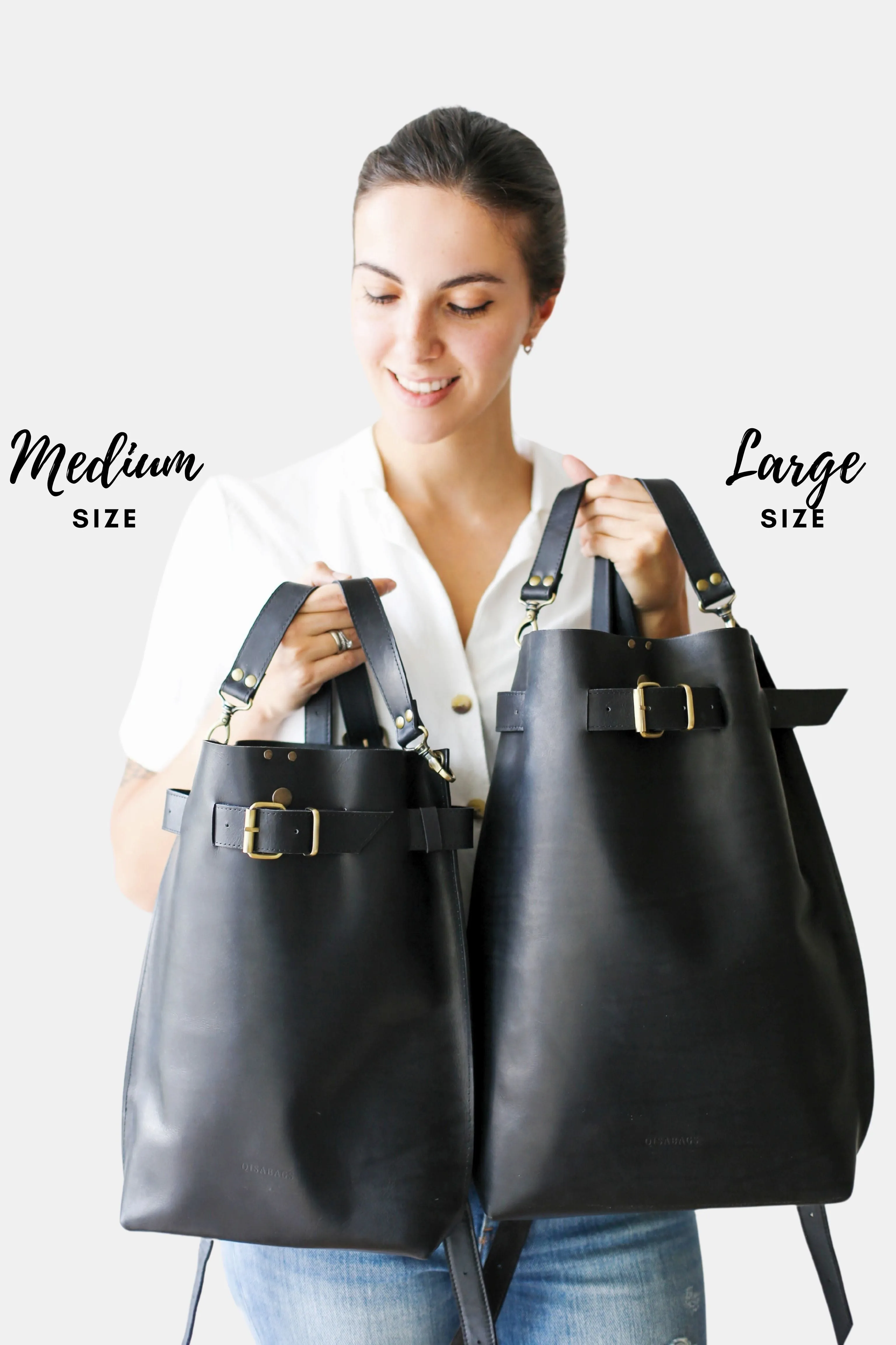 Black Leather Bag for Laptop