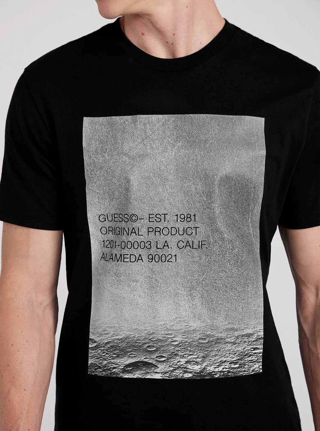 Black Moon Print Short Sleeve T-Shirt