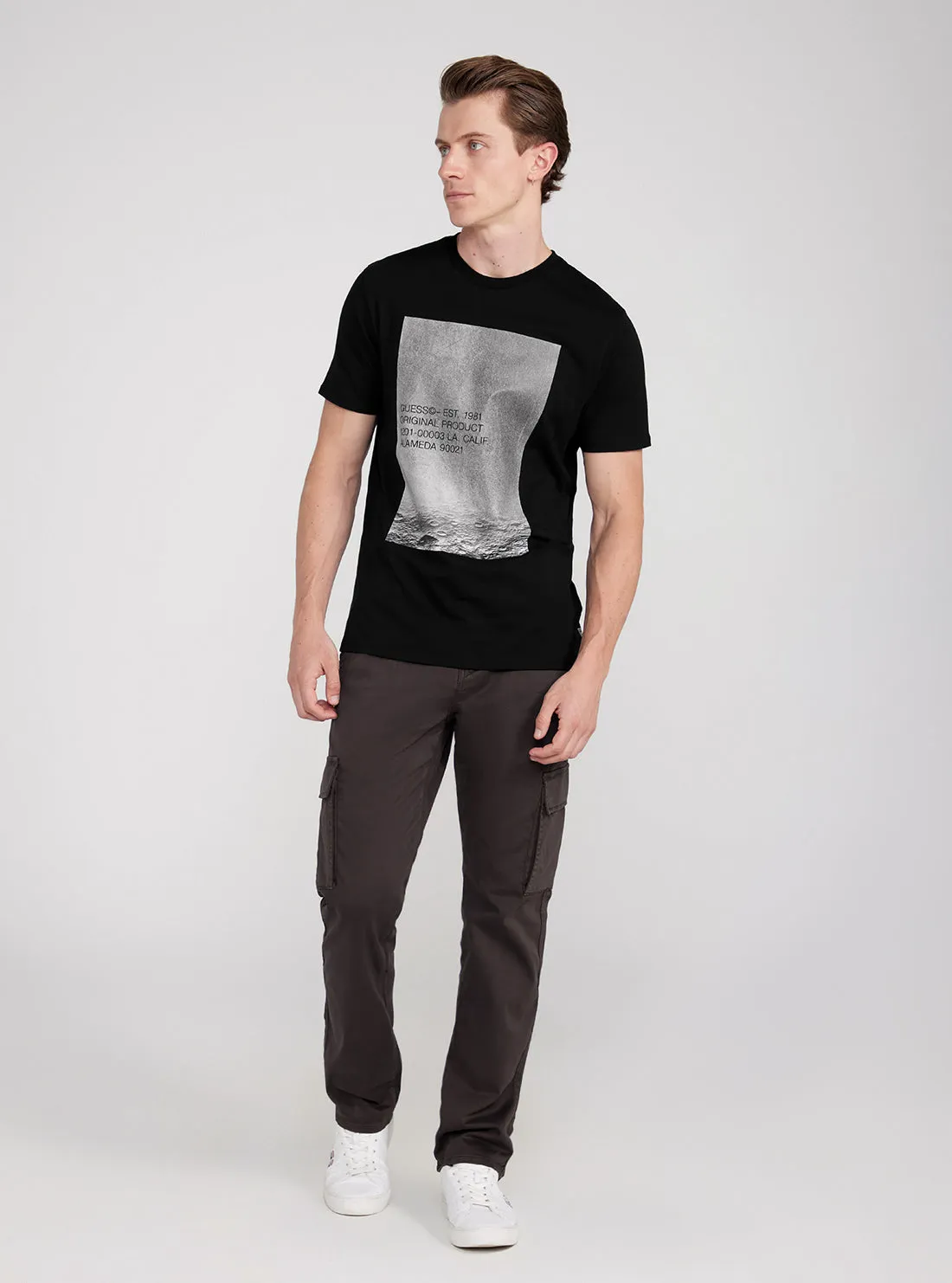 Black Moon Print Short Sleeve T-Shirt