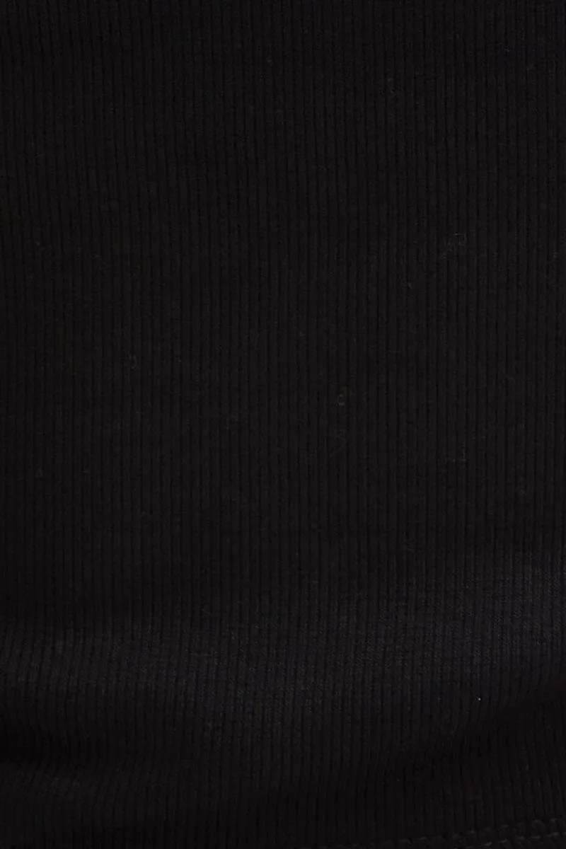 Black Rib Singlet Round Neck