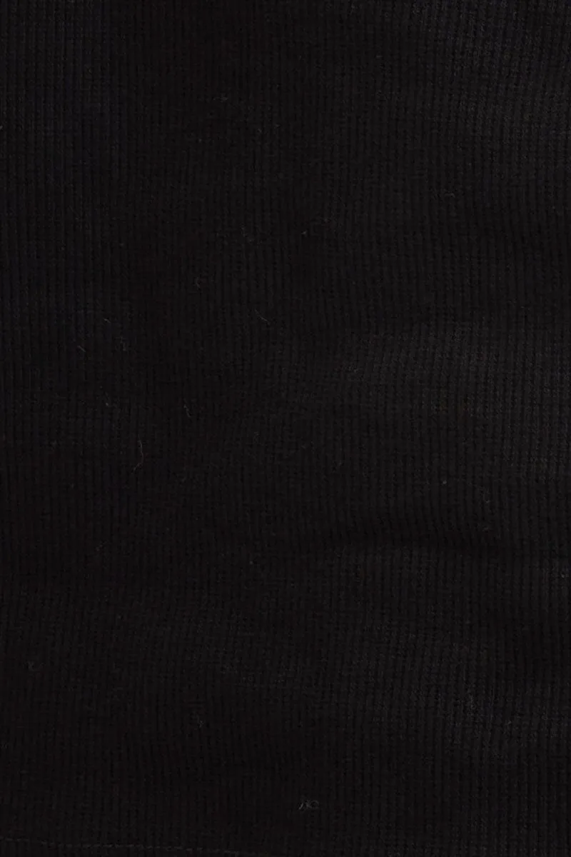 Black Tank Rib Notch Cropped Rib