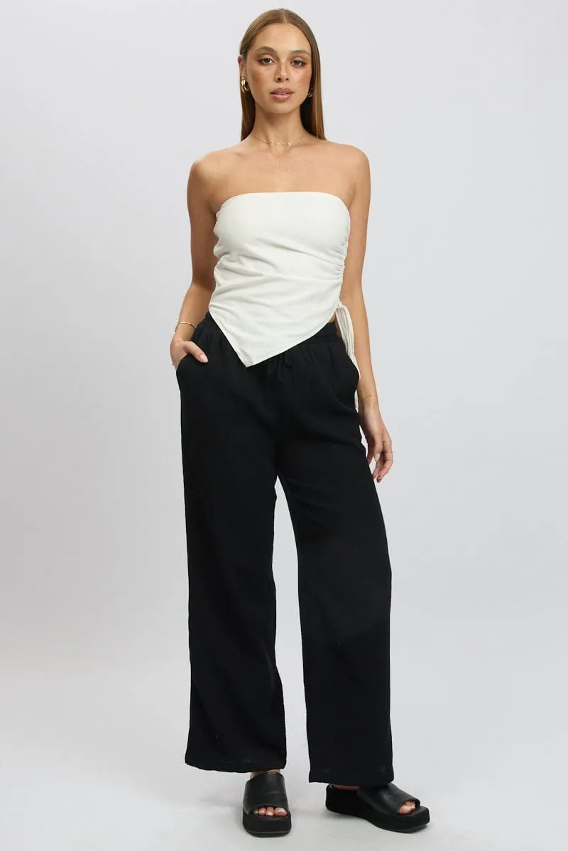 Black Wide Leg Pants Elasticated Waist
