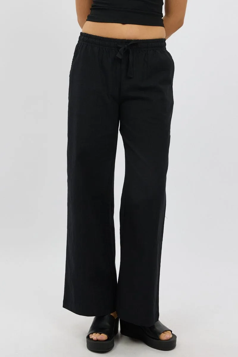 Black Wide Leg Pants Elasticated