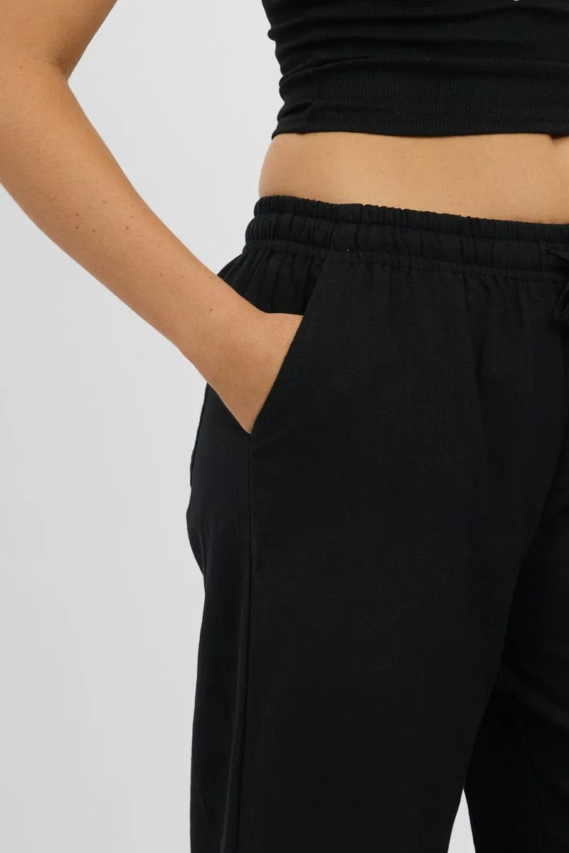 Black Wide Leg Pants Elasticated