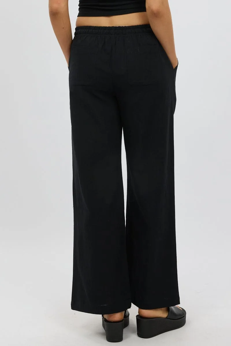 Black Wide Leg Pants Elasticated
