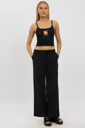 Black Wide Leg Pants Elasticated