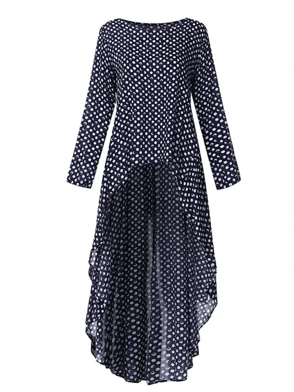 Blouse For Women O-neck Irregular Hem Loose Solid