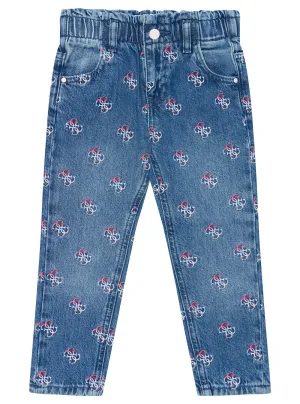 Blue Denim Paper Bag Jeans (2-7)