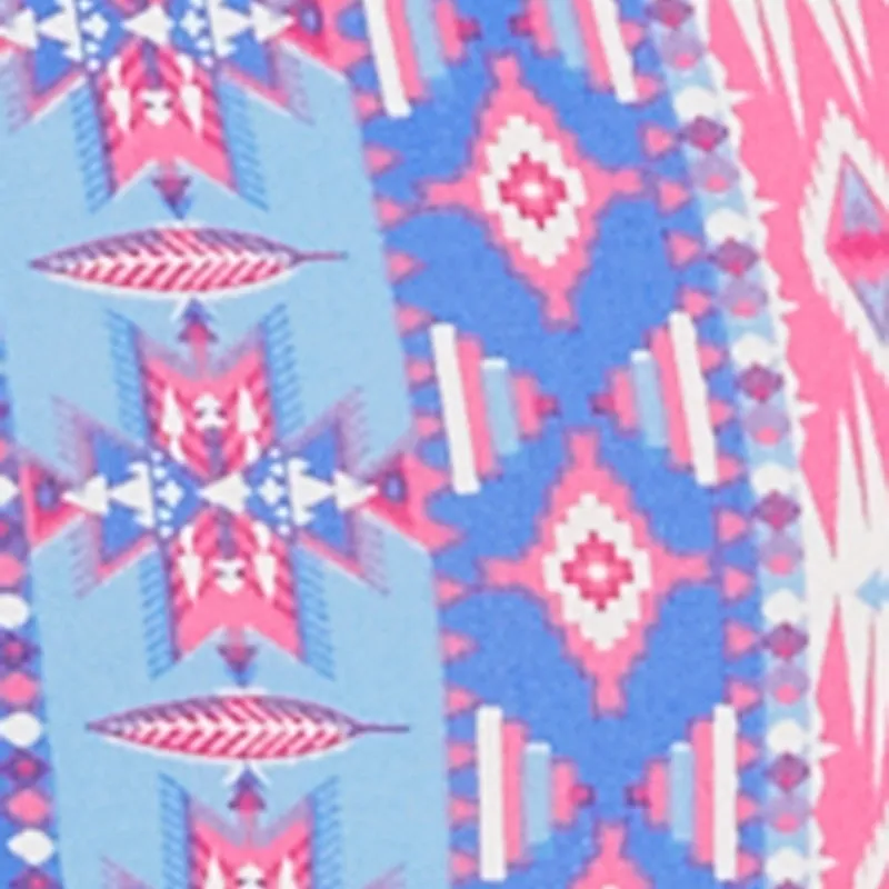 Border Print High Waist Flared Pants