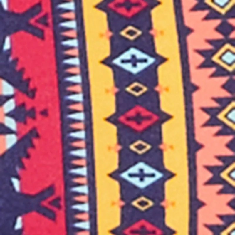 Border Print High Waist Flared Pants