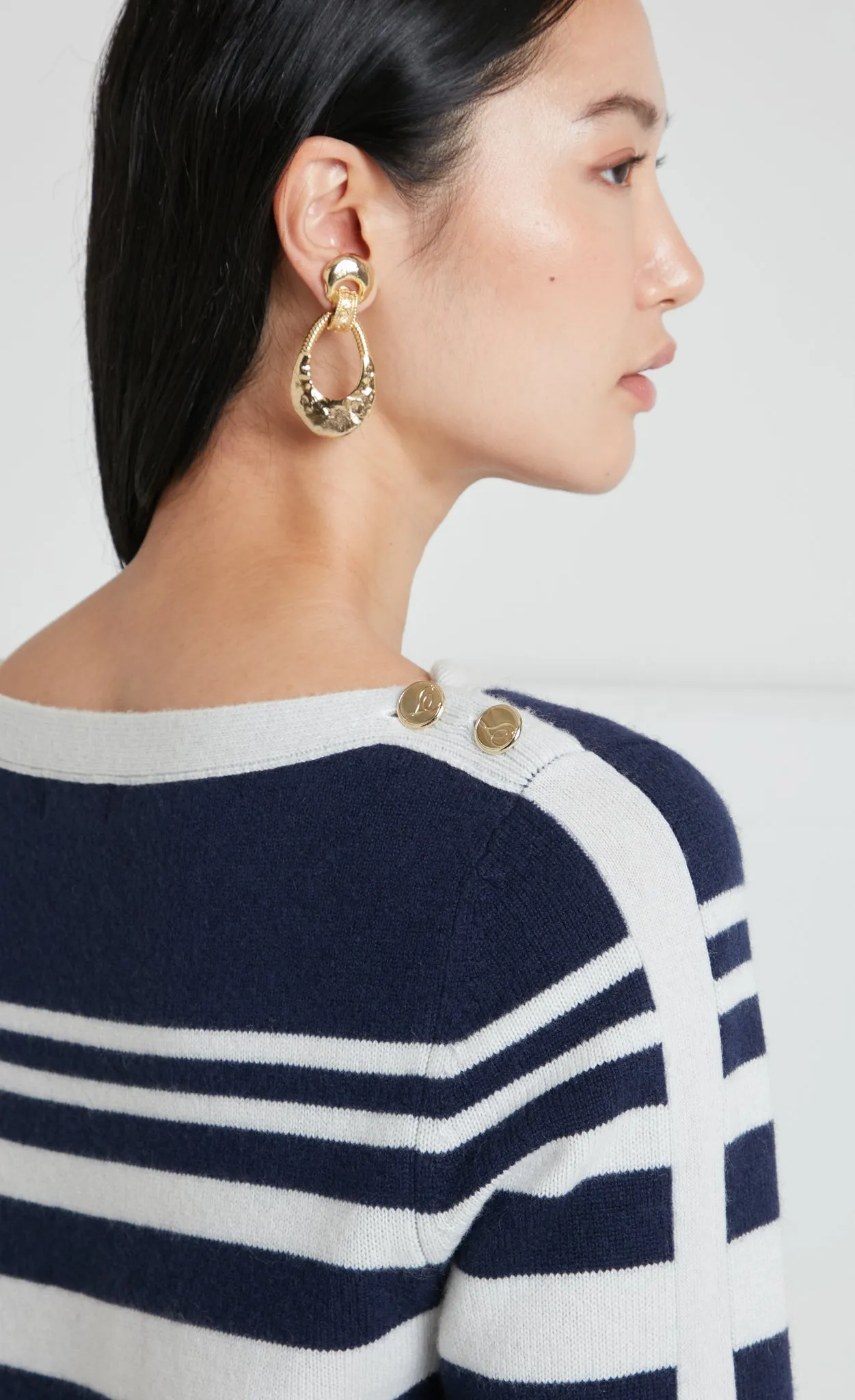 Bretton Knit Top - Navy/Ivory