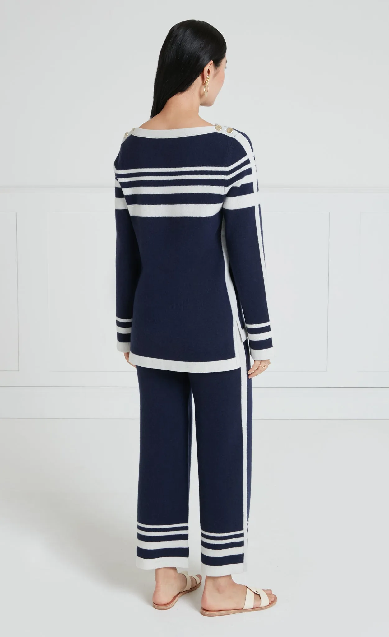 Bretton Knit Top - Navy/Ivory