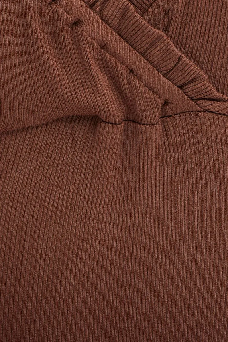 Brown Bodysuit Short Sleeve