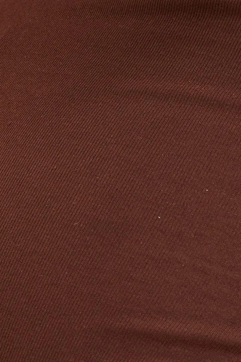 Brown High Waisted Brief Cotton Stretch