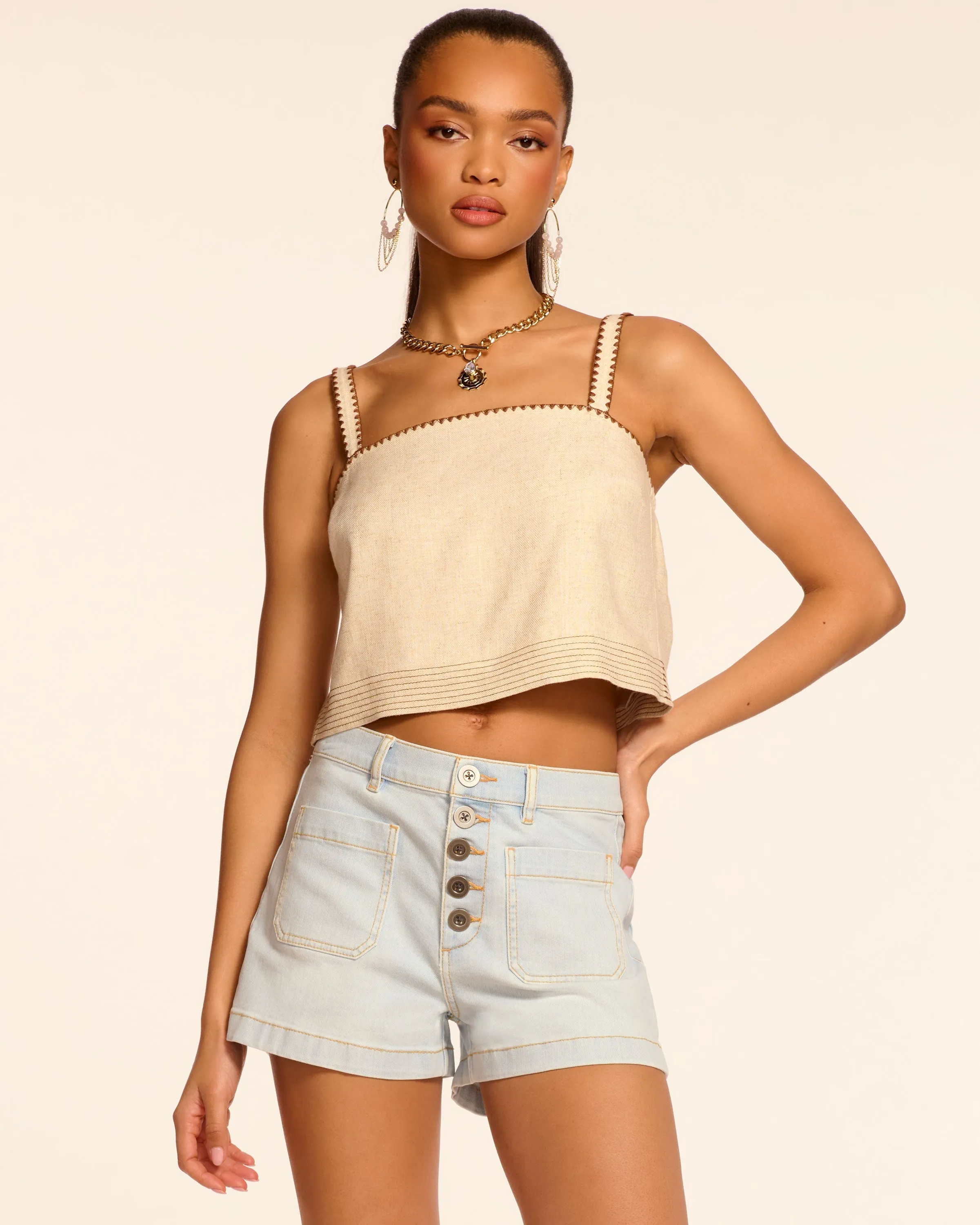 Cindy Denim Mini Short