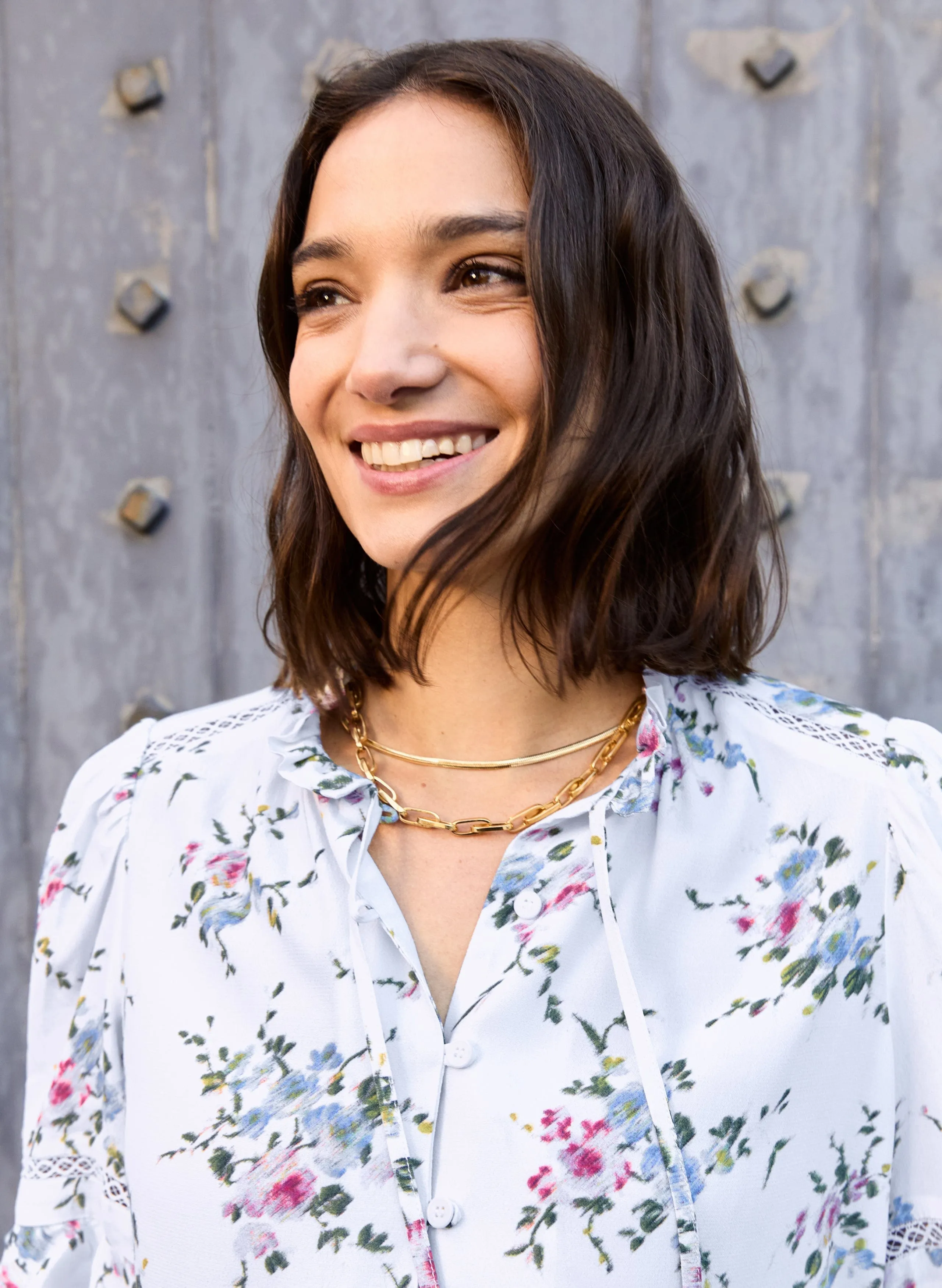 Clemenza Recycled Viscose Romantic Blouse | White Bouquet