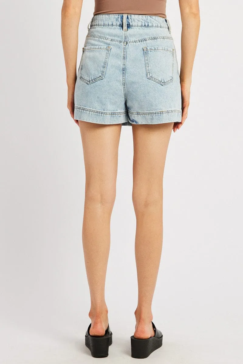 Denim Skort Skirt High Rise