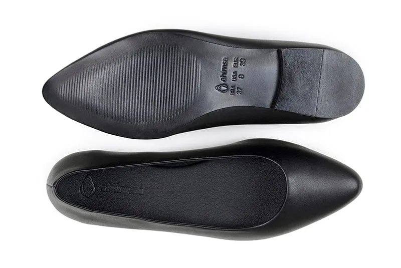 Diana Women's Vegan Leather Flat Pumps | Black