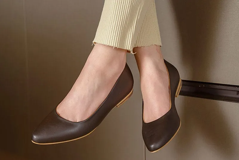 Diana Women's Vegan Leather Flat Pumps | Black