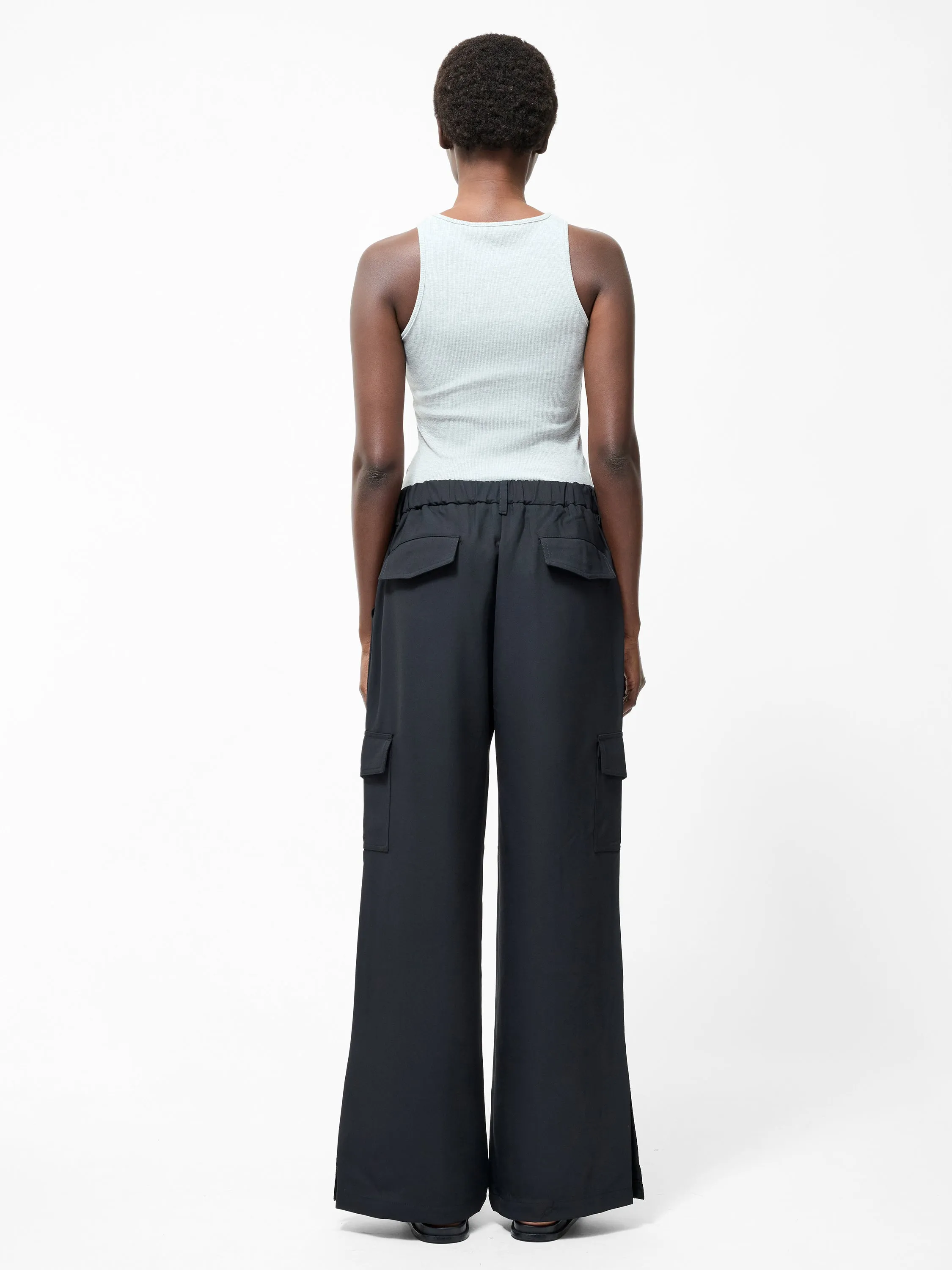 Drapey Wide Leg Combat Trousers