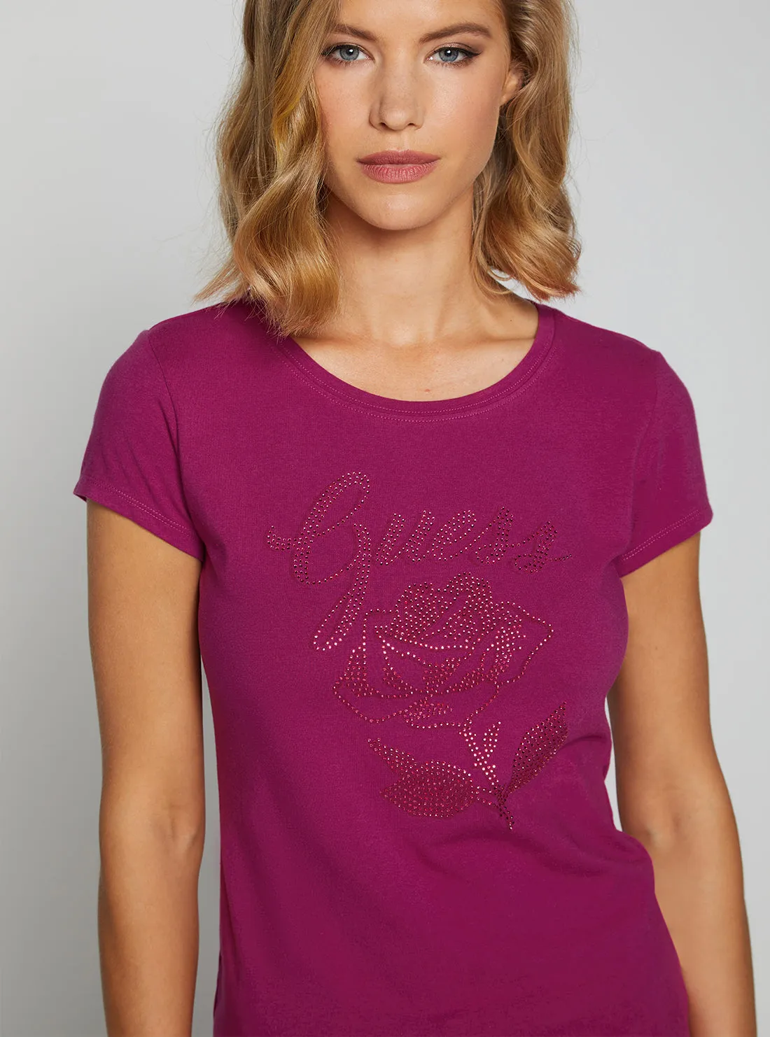 Eco Magenta Rose Logo T-Shirt