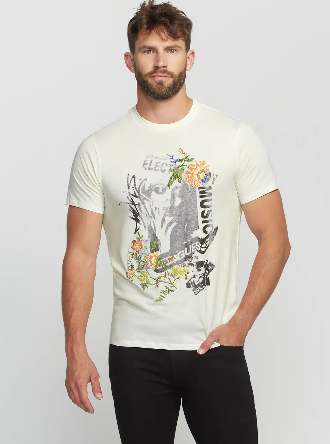 Eco White Electric Music T-Shirt