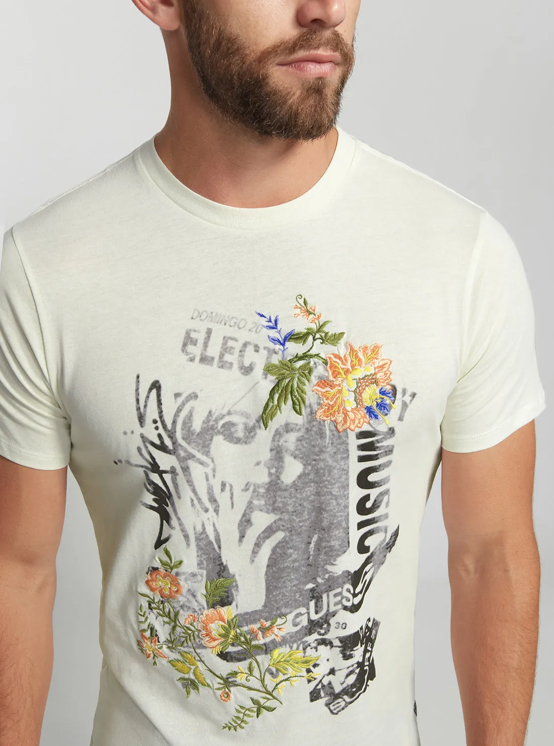 Eco White Electric Music T-Shirt