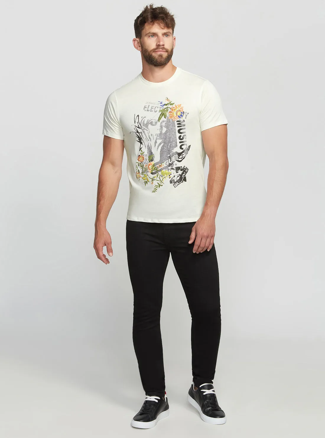 Eco White Electric Music T-Shirt