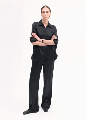 Elastic Waist Pant in Silk - Black