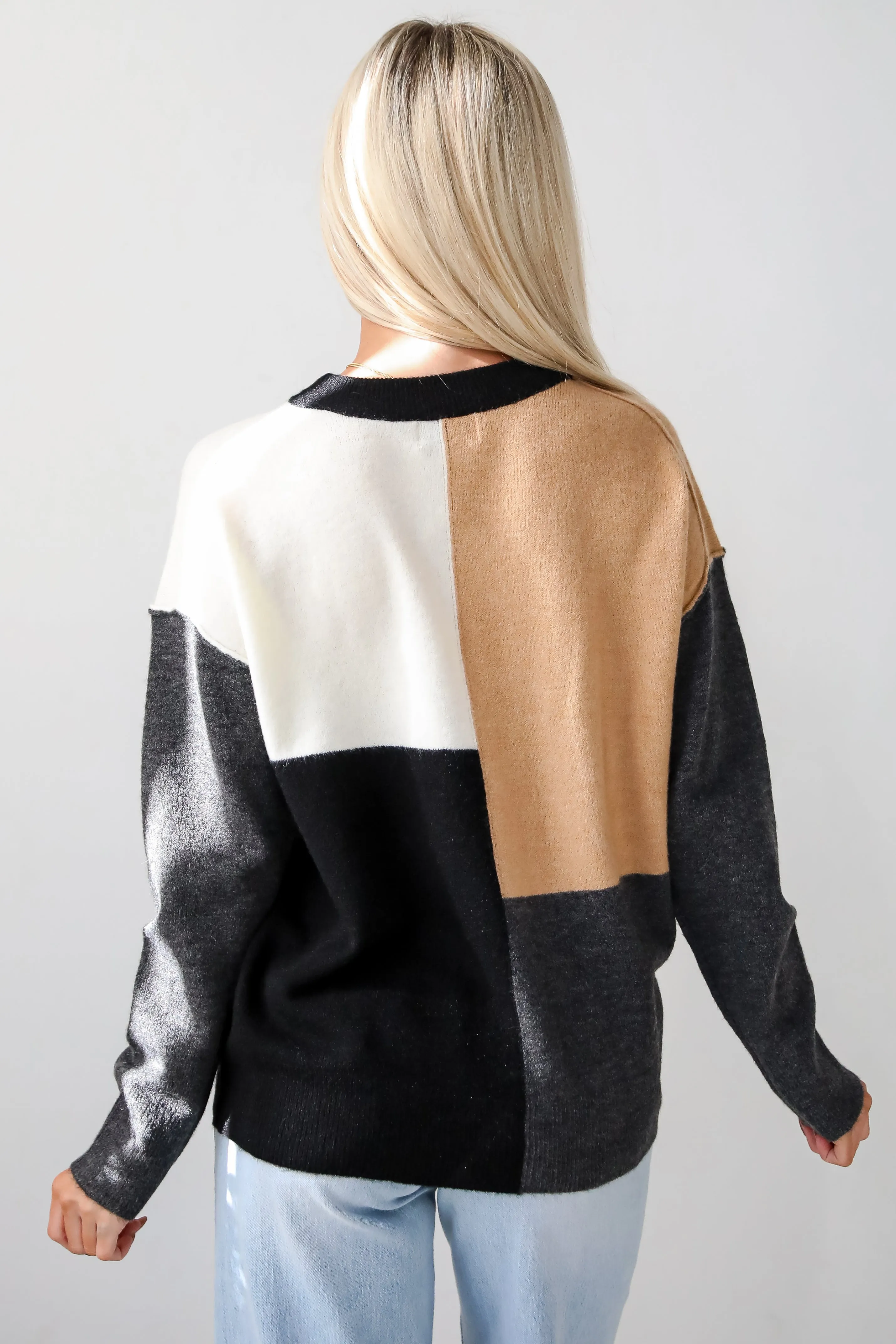 FINAL SALE - Absolutely Unreal Camel Color Block Sweater