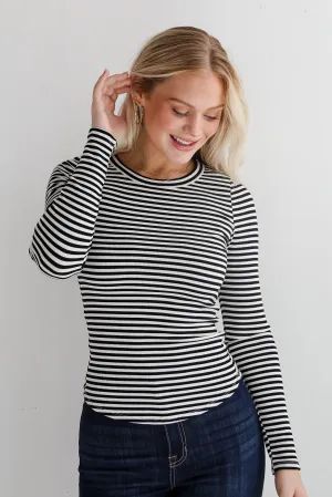 FINAL SALE - Ashley Striped Ribbed Knit Top