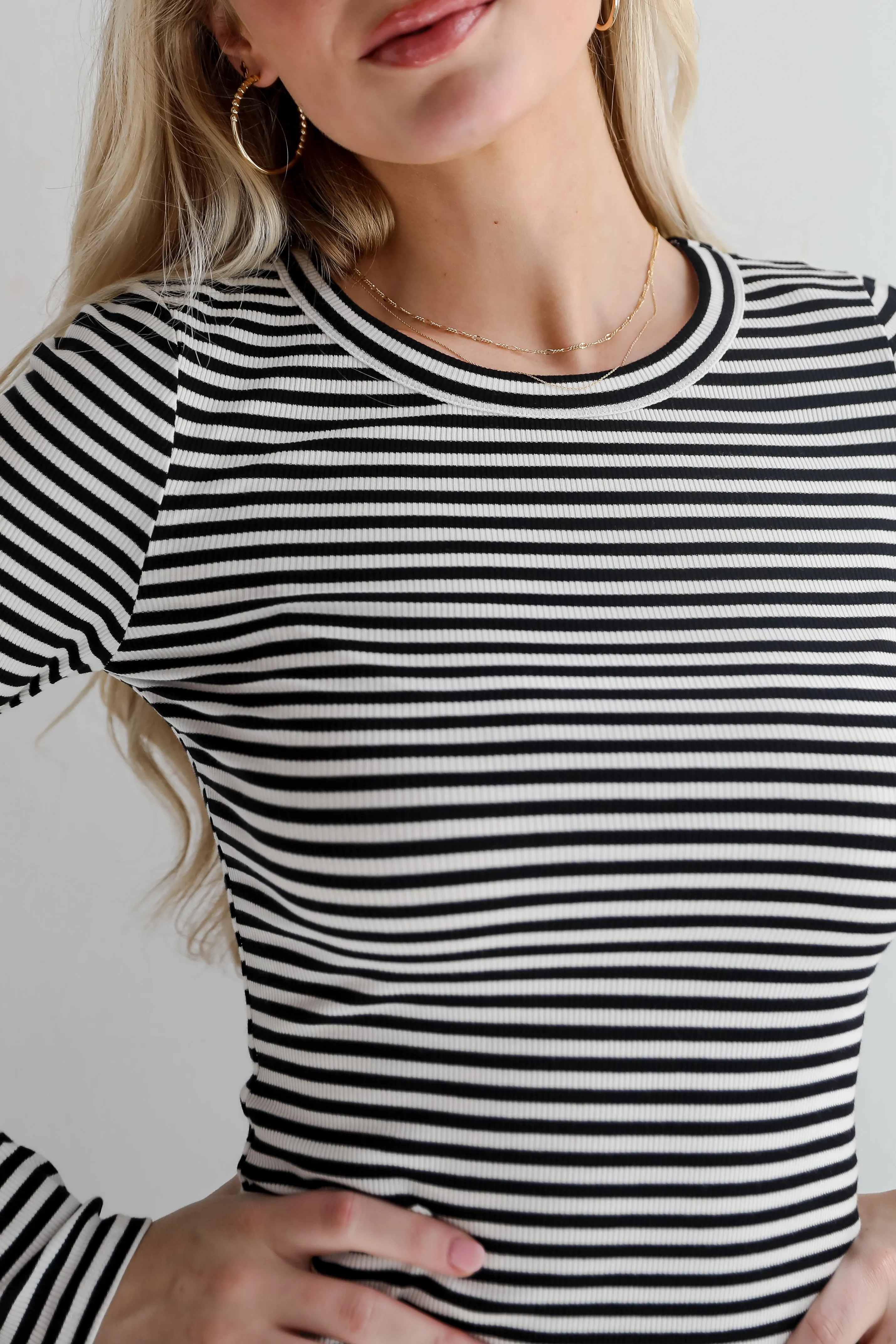 FINAL SALE - Ashley Striped Ribbed Knit Top