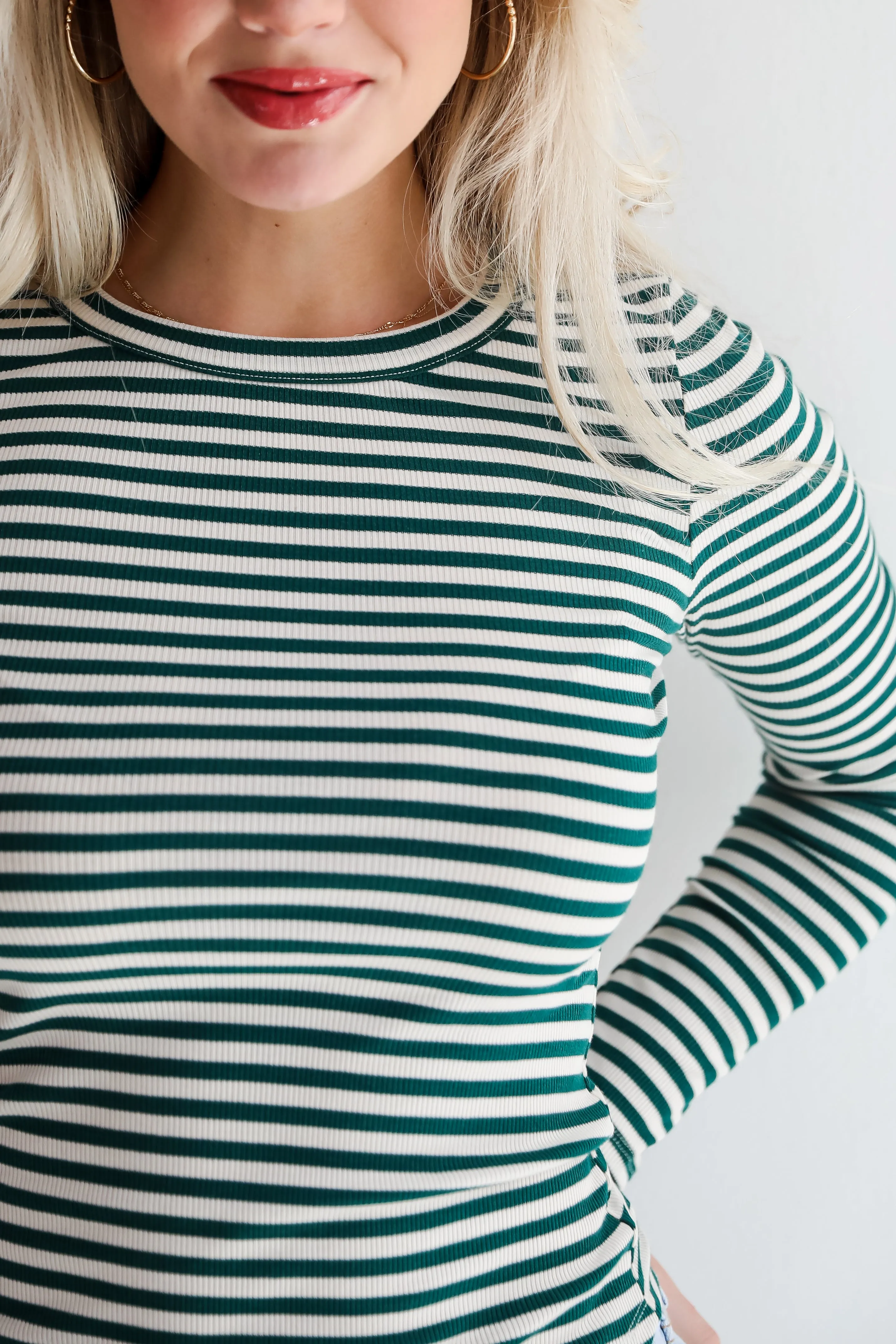 FINAL SALE - Ashley Striped Ribbed Knit Top