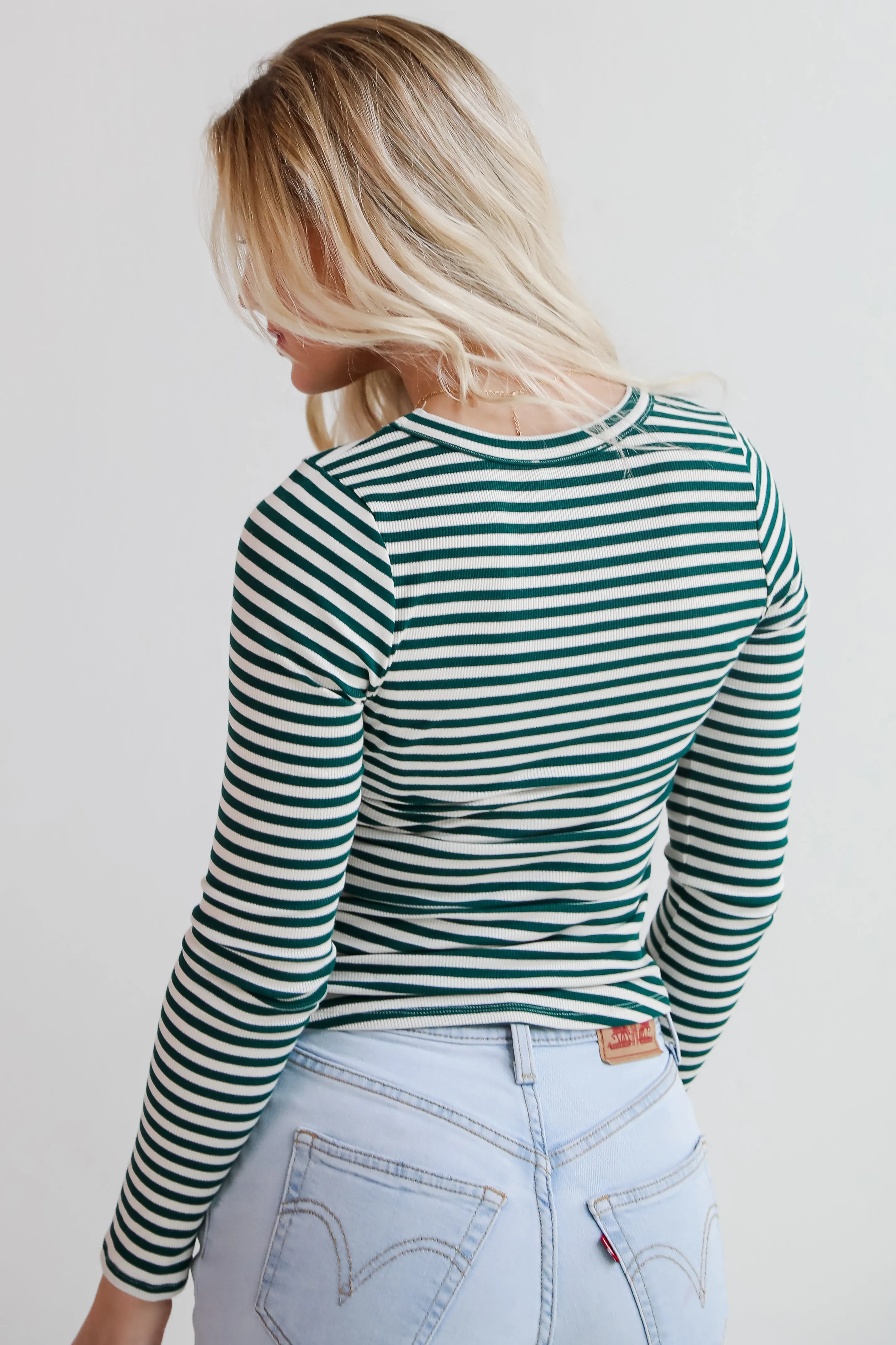 FINAL SALE - Ashley Striped Ribbed Knit Top