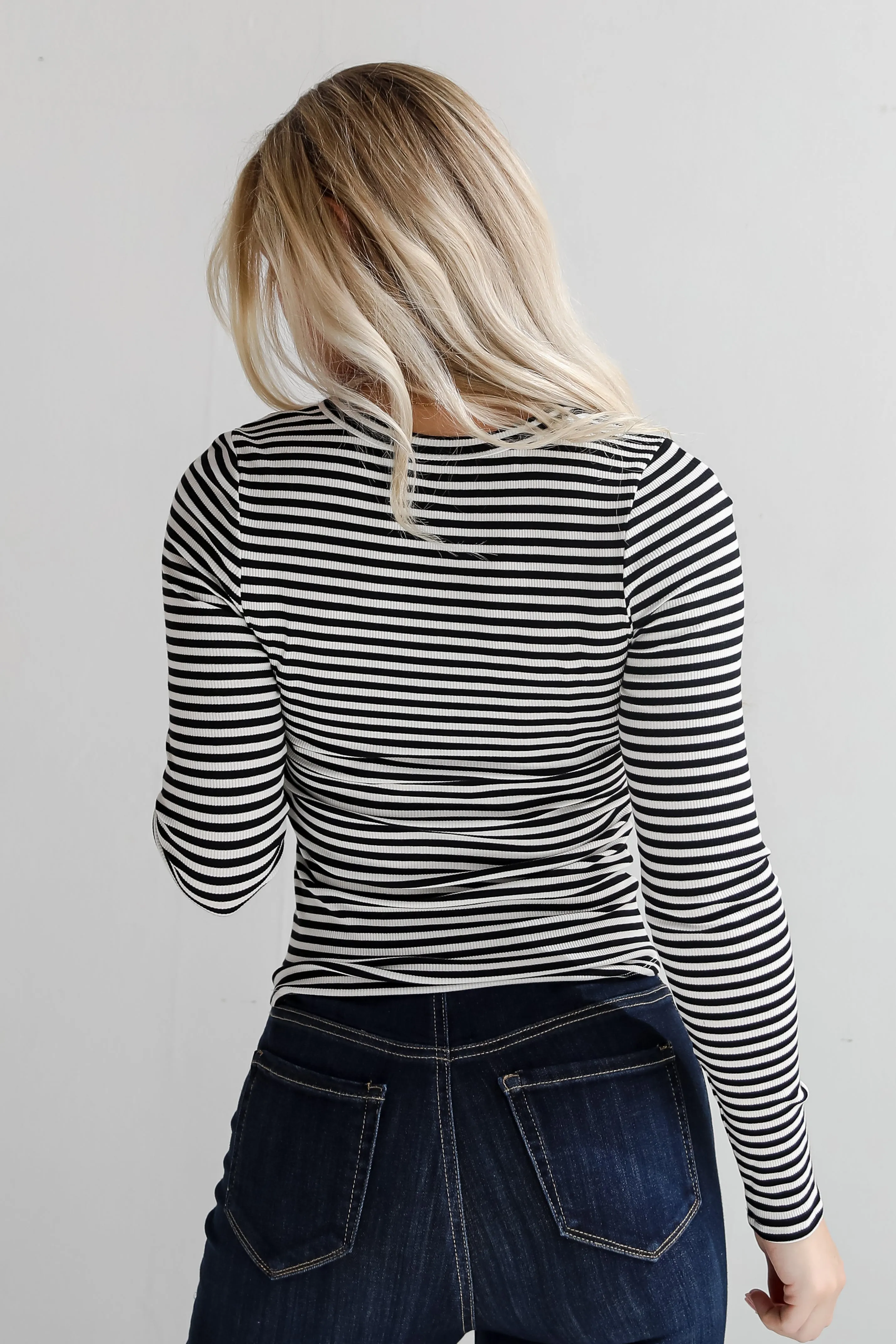 FINAL SALE - Ashley Striped Ribbed Knit Top
