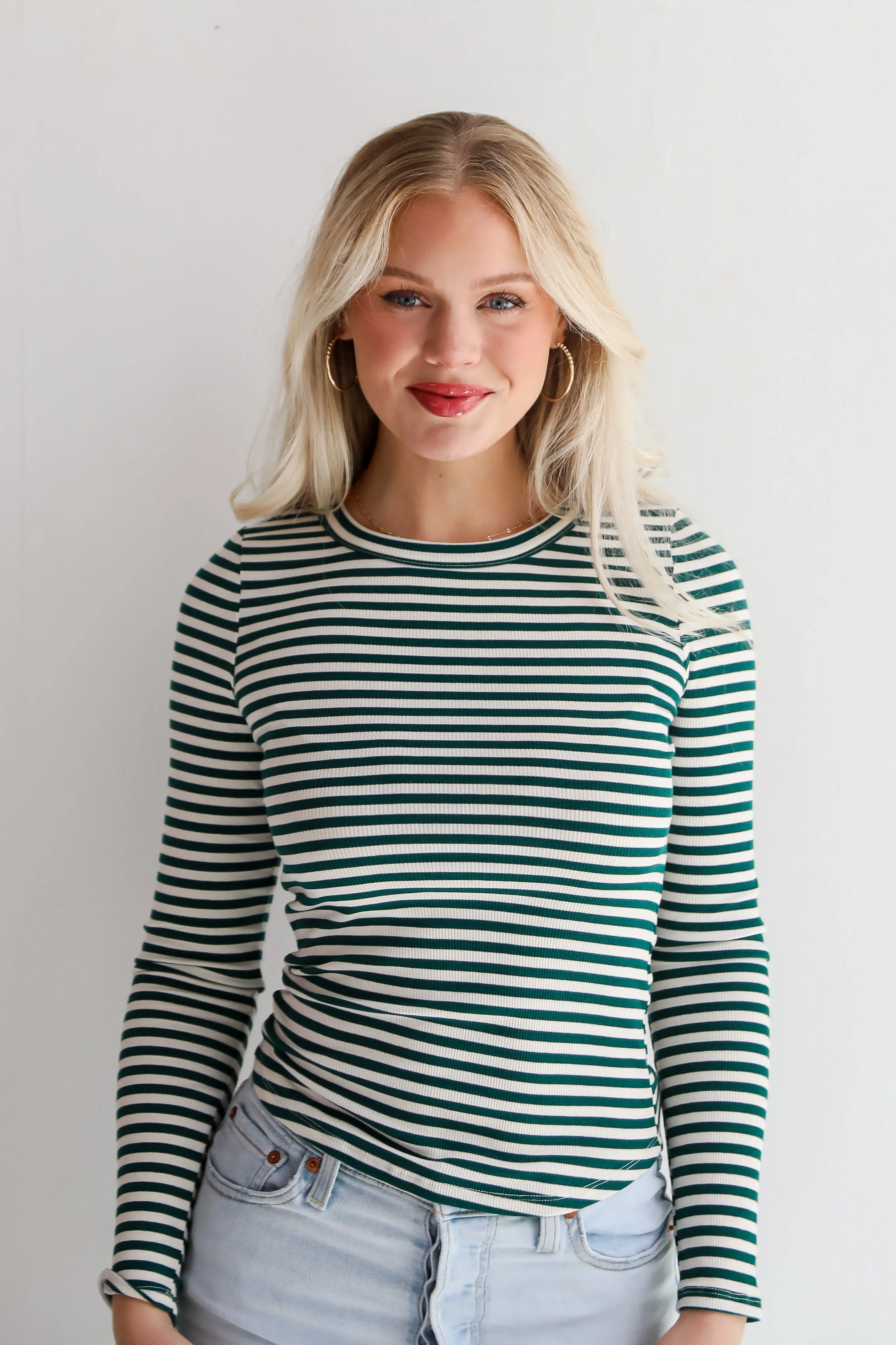 FINAL SALE - Ashley Striped Ribbed Knit Top