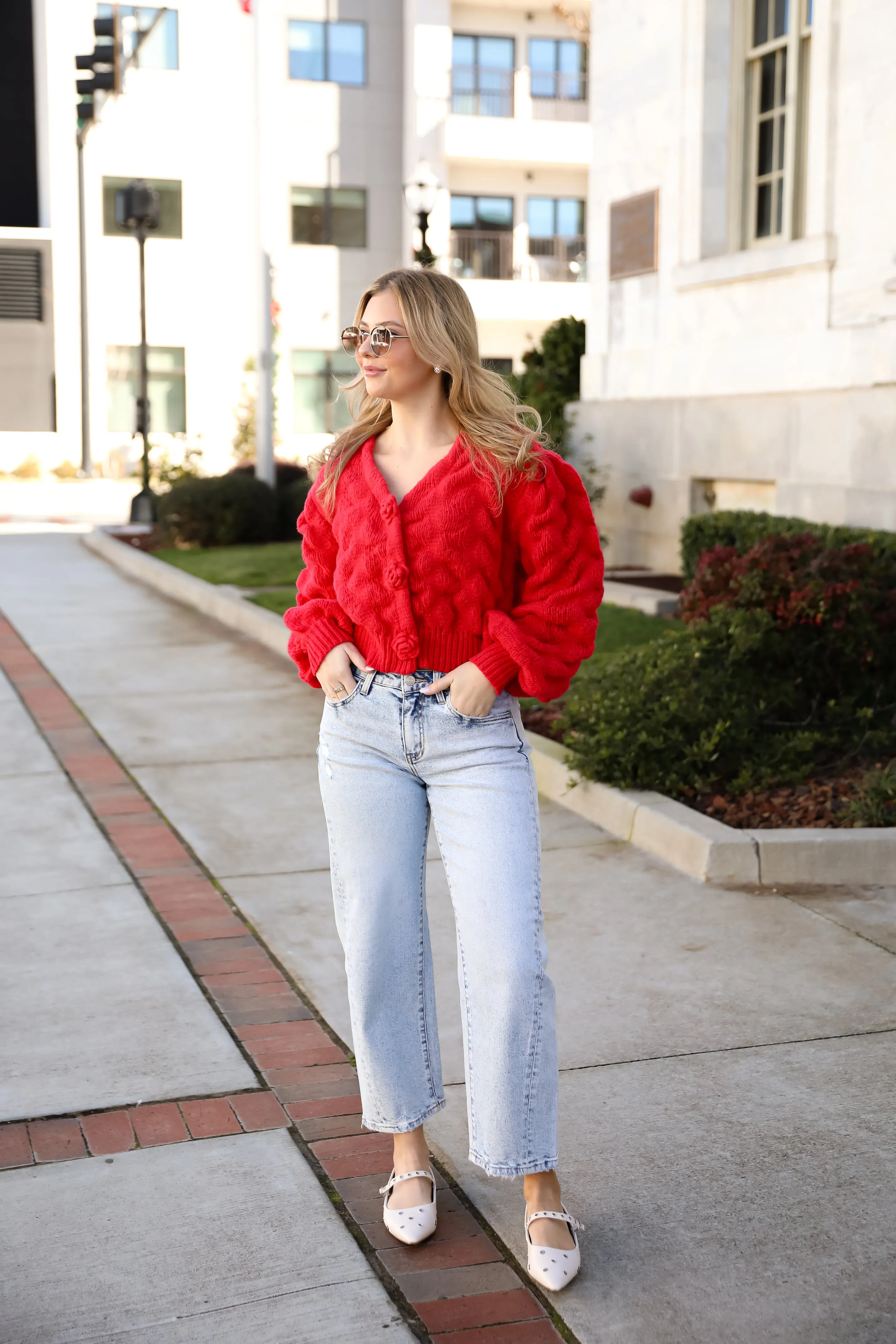 FINAL SALE - Charismatic Romantic Red Sweater Cardigan