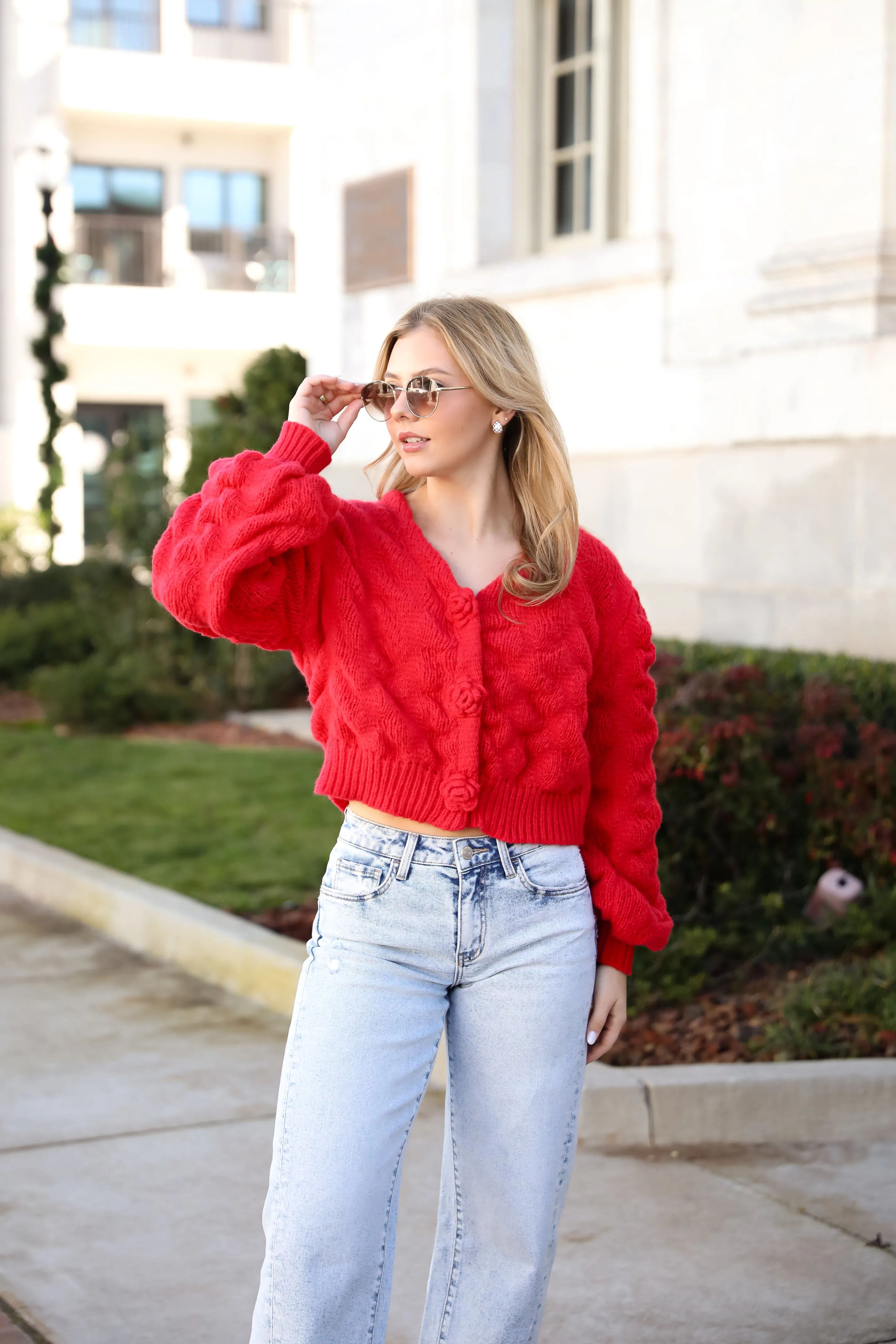 FINAL SALE - Charismatic Romantic Red Sweater Cardigan