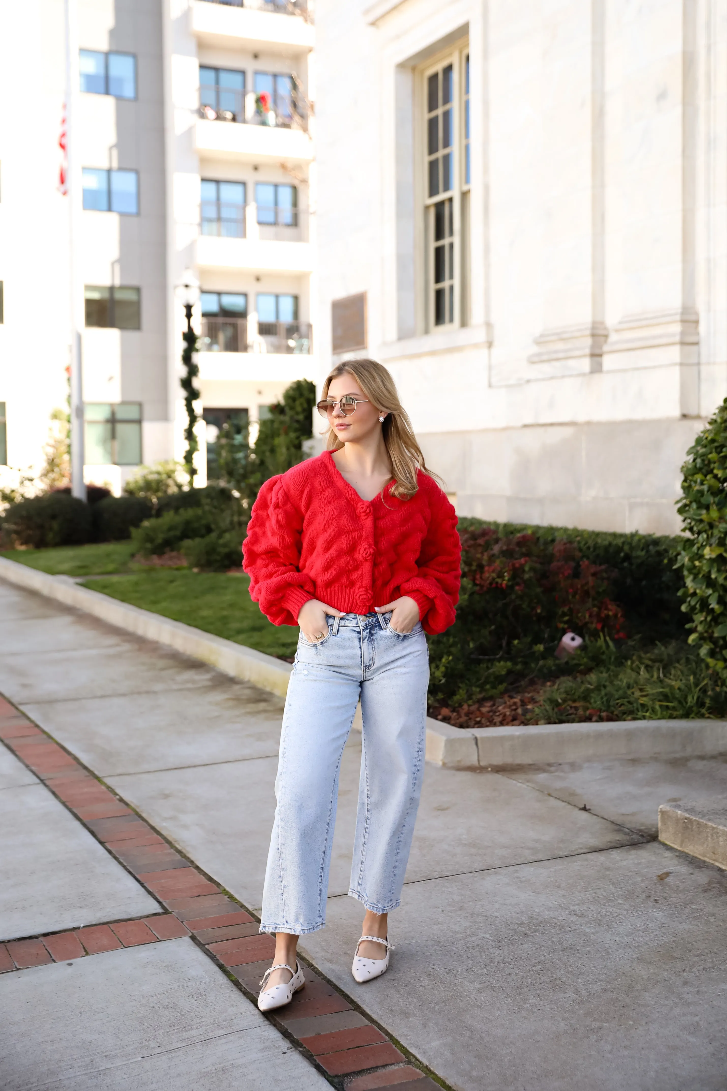 FINAL SALE - Charismatic Romantic Red Sweater Cardigan