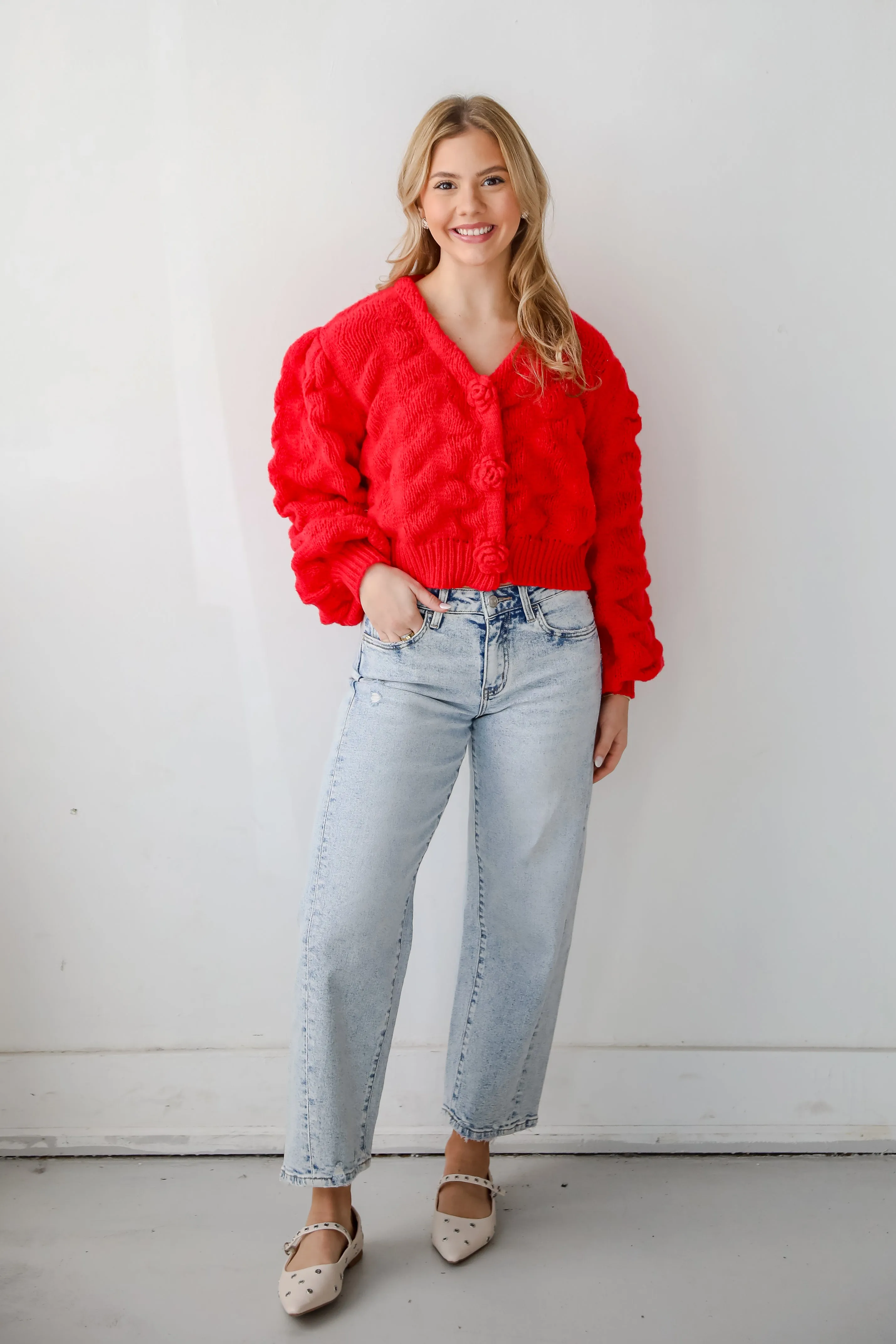 FINAL SALE - Charismatic Romantic Red Sweater Cardigan
